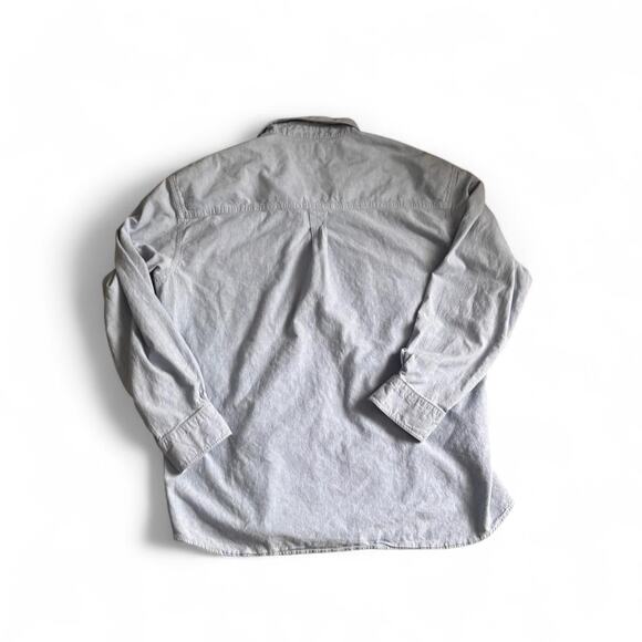 Light denim chambray cotton button up shirt (x-l) - Picture 2 of 3